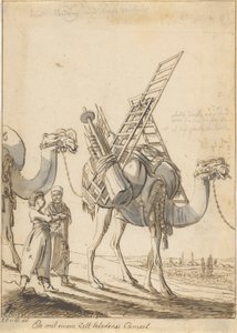 Sátorral megrakott teve (Férfi sátorbolt tevével) alkotó: Philipp Ferdinand von Gudenus