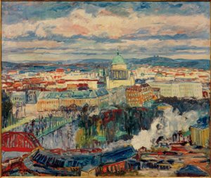Potsdam kilátása a Nicolaikirche-val alkotó: Philipp Franck