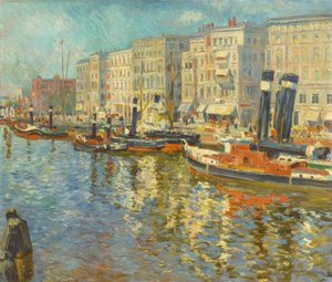 Stettin, kikötő / Philipp Franck festménye alkotó: Philipp Franck