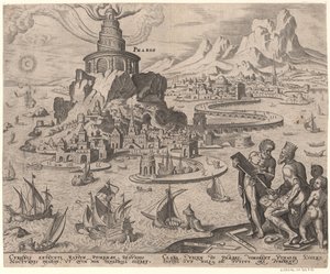 A világítótorony Alexandriában A világ nyolcadik csodája Maarten van Heemskerck után című sorozatból, 1572