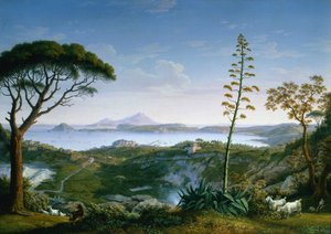 Kilátás a Pozzuoli-öbölre Solfatara felől, 1803.