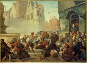 Vihar a Backhaus Breslauban / Hoyollban alkotó: Philipp Hoyoll