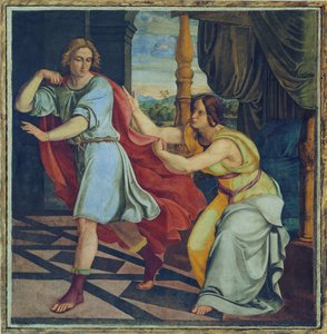 József és Potifár felesége. Falfestmény a római Casa Bartholdy nyolcrészes ciklusából alkotó: Philipp Veit