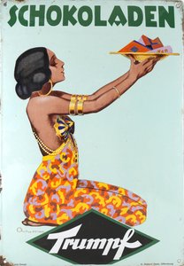 Trumpf Chocolates cégtábla, 1920-as évek. alkotó: Philipp Zehbe