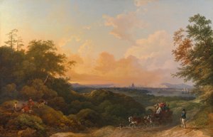 The Evening Coach, London in the Distance alkotó: Philippe-Jacques de Loutherbourg