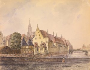 A Duna Strasbourgban (akvarell papíron) alkotó: Philippe Auguste de Peellaert