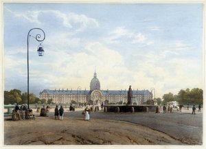 A Hôtel des Invalides a Champ de Mars felől nézve – Jacottet és Benoist „Séta Párizsban és környékén” című művében, szerk. Gihaut alkotó: Philippe Benoist