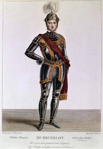 Michelot úr Don Carlos szerepében Victor Hugo Hernanijában. Metszet: Benoist. 19. század. alkotó: Philippe Benoist