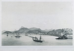 Kilenc panorámás kilátás Rio de Janeiróra: a Santa Beaches. Lucia Gloriának, 1862 alkotó: Philippe Benoist