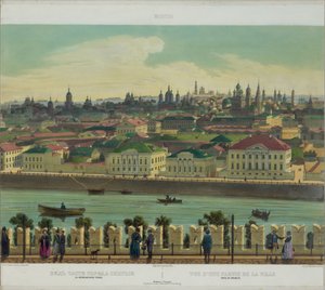Zamoskvorechye kilátása a Kreml faláról Moszkva panorámájából 10 részletben, 1848 körül alkotó: Philippe Benoist