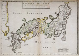 Japán földrajzi térképét Philippe Briet atya, jezsuita és francia tudós (1601-1668) készítette. Párizs, NL alkotó: Philippe Briet