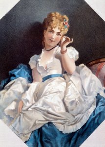 Philippe Jacques Linder (1835-?) A kagylóban lévő nő litográfiája. 19. századi magángyűjtemény