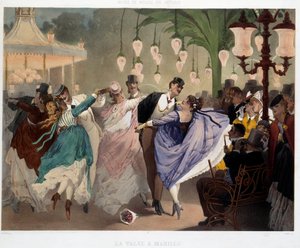 A keringő a Mabille-ban táncjelenet Mabille-ban 1867-ben. Philippe Jacques Linder litográfiája (1835-?). Sorozat Manírok és Cselekvések Múzeuma. Carnavalet Múzeum, Párizs