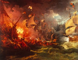 A spanyol armada veresége, 1588. augusztus 8. alkotó: Philippe Jacques de Loutherbourg