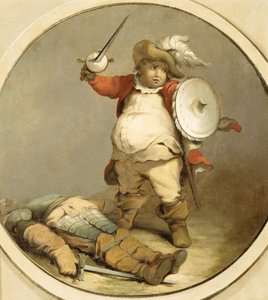 Falstaff Hotspur testével, 1786 körül (olaj, papír) alkotó: Philippe Jacques de Loutherbourg