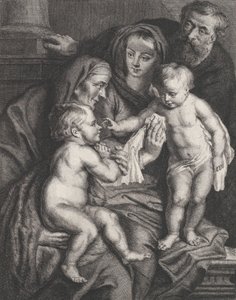 A Szent Család Szent Erzsébettel és a csecsemő Keresztelő Szent Jánossal, kb. 1615-75. alkotó: Philippe Joseph Tassaert