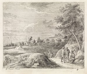 Táj négy sétálóval alkotó: Philippe Lambert Joseph Spruyt