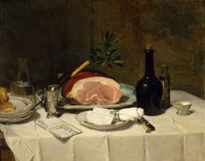 Csendélet sonkával, 1870-es évek.