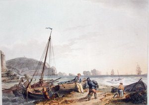 The Needles, Isle of Wight, „Anglia és Wales romantikus és festői tája”, 1805-ben jelent meg (színes metszet)