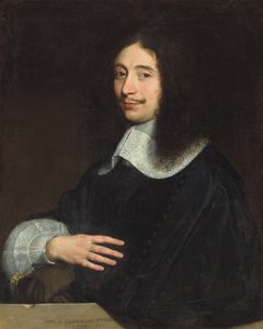 Egy úriember portréja, hagyományosan Noël de Bullionként azonosítva, félhosszú, fekete, csipkegallérral és ujjú, kesztyűvel a bal kezében, 1656 alkotó: Philippe de Champaigne
