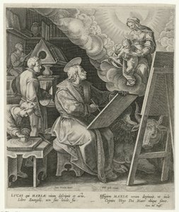 Szent Lukács megfesti Máriát gyermekével alkotó: Philips Galle (attributed to workshop of)