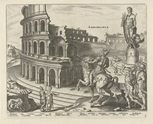 Colosseum Rómában Amfiteátrum (cím a tárgyon) A világ nyolc csodája. (sorozat címe) alkotó: Philips Galle