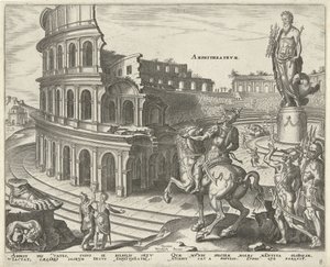 Colosseum Rómában Amfiteátrum (cím a tárgyon) A világ nyolc csodája. (sorozat címe) alkotó: Philips Galle