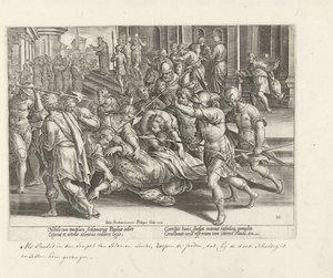 Pál bebörtönzése Jeruzsálemben Az Apostolok Cselekedetei (sorozat címe) Acta Apostolorum (sorozat címe) alkotó: Philips Galle