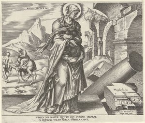 Mary Maria Mater Dei (cím a tárgyon) Nyolc híres nő az Ó- és Újszövetségből (sorozat címe) alkotó: Philips Galle