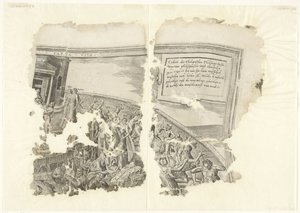 Cebes jelenetének nyomatának jobb felső sarkában Tabula Cebetis Carta Vitae (cím az objektumon) alkotó: Philips Galle