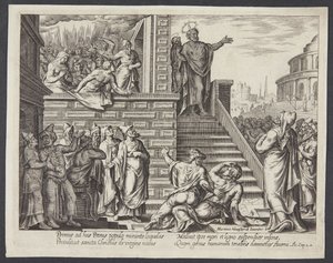 Szent Péter prédikál Jeruzsálemben alkotó: Philips Galle
