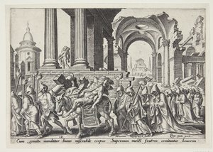 Sámson temetése alkotó: Philips Galle