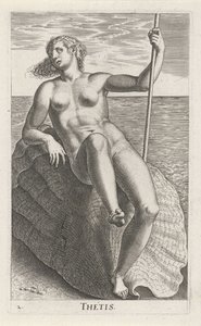 Thetis vízi nimfa Thetis (cím a tárgyon) Stroom en waternimfen (sorozat címe) Oceanitida nimfák, ephidrid potamidus naiad (sorozat címe) alkotó: Philips Galle