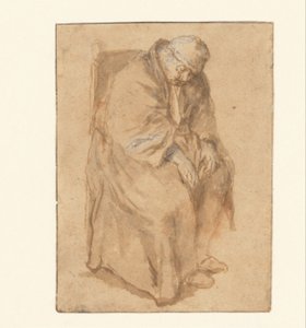 Joost van den Vondel, egy széken alszik