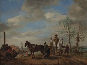 Egy férfi és egy nő lóháton, kb. 1653-54.