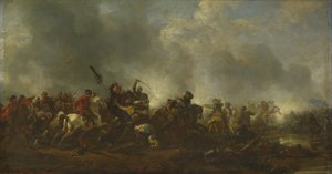 Lovasság támadó gyalogságot, 1656-1668 alkotó: Philips Wouwerman