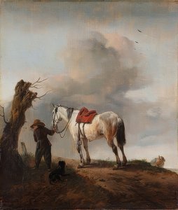 Fehér ló, penész. 1646 körül alkotó: Philips Wouwerman