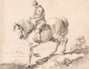 Egy lovas átkel a lovával egy patakon alkotó: Philips Wouwerman