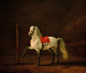 Egy fehér ló az istállóban alkotó: Philips Wouwerman