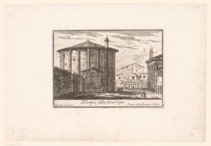 Kilátás a Vesta templomra Tempio della Dea Veste (cím a tárgyon) Kilátás az ókori és modern Rómára (sorozat címe) Varie Vedute di Roma Antica, e Moderna (sorozat címe)