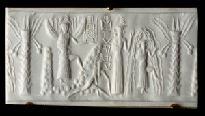Föníciai civilizáció: a vízisten azt mondja, hogy „a tavasz születése” pecsét. Kr.e. 2200. Tellótól. Párizsi Louvre Múzeum