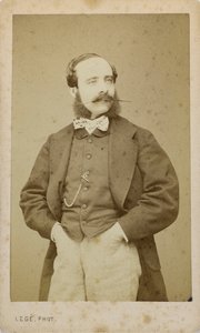 Adolphe Blanc hegedűművész és zeneszerző portréja 1828-1885, c. 1870. alkotó: Photo studio Legé and Bergeron.