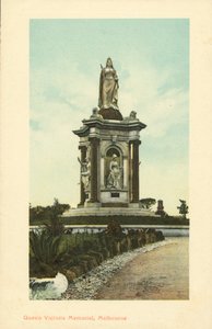 Queen Victoria Memorial, Melbourne, Victoria, Ausztrália (színes litho) alkotó: Photographer Australian