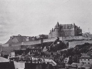 A kastély és a Citadella Alsóvárosból, Quebec (f/w fotó)