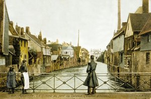 Somme folyó és a Talence hídja, Abbeville, Franciaország