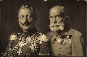 Ak II. Vilmos porosz császár és I. Ferenc József osztrák császár, hűség (fekete-fehér fénykép) alkotó: Photographer German