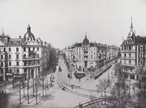 Charlottenburg, Kurfürstendamm, az Uhlandstrasse és a Grolmanstrasse sarka (f/w fotó) alkotó: Photographer German