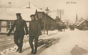 Jelgava német megszállása Lettországban az első világháború alatt (f/w fotó) alkotó: Photographer German