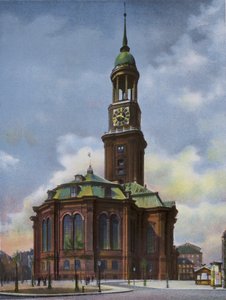 Hamburg: Michaeliskirche, 1906. június 3-án leégett, 1906-1212 között újjáépítették (fotó) alkotó: Photographer German