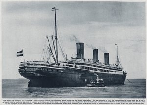 Imperator, 1913-ban a német Hamburg America Line számára épített óceánjáró, amelyet a szövetségesek használtak az amerikai csapatok visszaszállítására az Egyesült Államokba az első világháború után (f/w fotó) alkotó: Photographer German